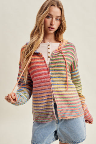 Lizzy Rainbow Stripe Zip Hoodie