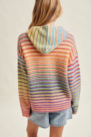 Lizzy Rainbow Stripe Zip Hoodie