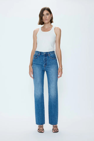 Cassie Super High Rise Straight Jean - Capri // Pistola