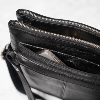 Jett Leather Crossbody - Brown