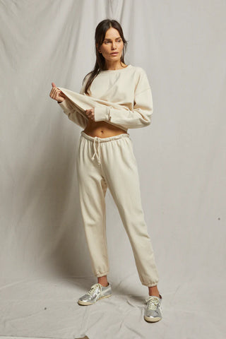 Johnny French Terry Easy Sweatpant - Sugar // Perfect White Tee