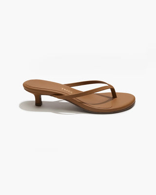 Julia Leather Flip Flops - Camel // Tkees