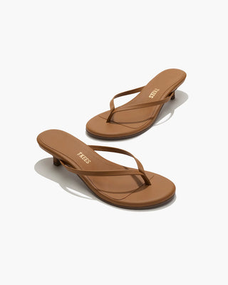 Julia Leather Flip Flops - Camel // Tkees