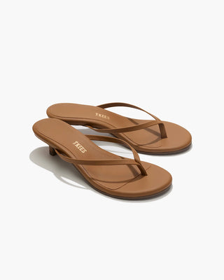 Julia Leather Flip Flops - Camel // Tkees