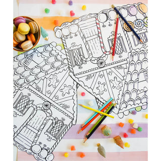 Die-Cut Gingerbread House Coloring Placemat - Hester & Cook
