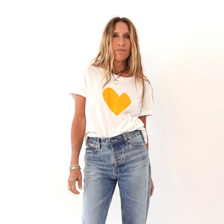 Suke Imperfect White Heart Graphic Tee - White Clementine // Kerri Rosenthal