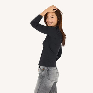 KR Long Sleeve Rib Tee - Black // Kerri Rosenthal