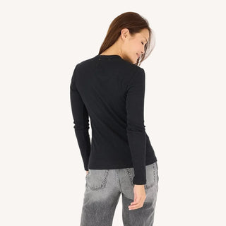 KR Long Sleeve Rib Tee - Black // Kerri Rosenthal