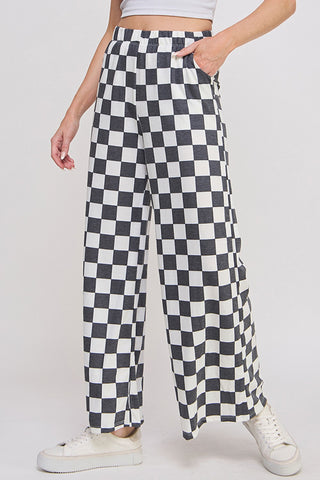 Dakota Wide Leg Checkered Pants