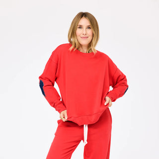 Ex-Boyfriend Patchwork Sweatshirt / Poppy Red // Kerri Rosenthal