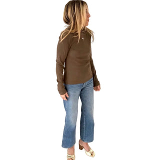 KR Long Sleeve Rib Tee - Brown