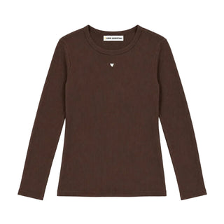 KR Long Sleeve Rib Tee - Brown