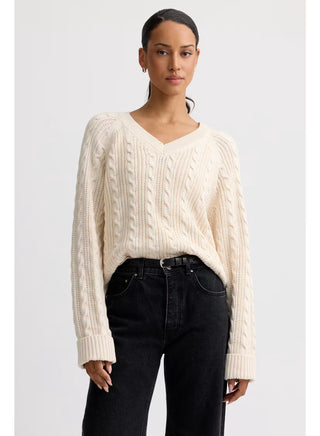 Kelsey V-Neck Sweater // Cream // Stitches and Stripes