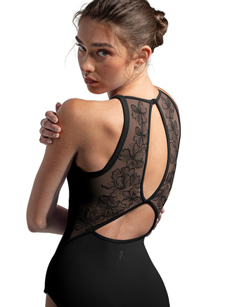 L40002  Front Sweet Heart Halter Leo / Black / Bloch