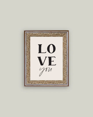 L.O.V.E You 12 x 16 Silver Gold Frame Art