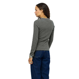 KR Long Sleeve Rib Tee - Charcoal Heather Grey