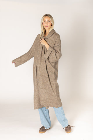 Hugh Luxe Open Cardigan - Earth