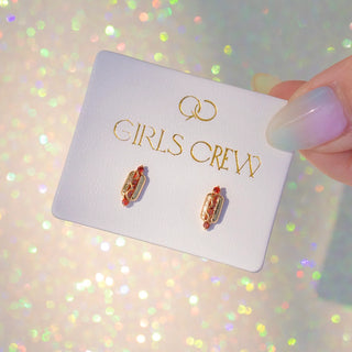 Hot Dogs Studs- Gold