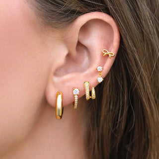 Snake Pavé Hoops- Gold