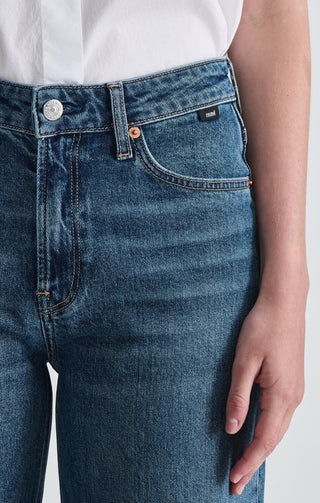 Florida Wide Leg Deep Brushed Classic Blue Jean - Mavi