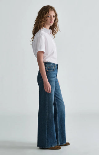 Florida Wide Leg Deep Brushed Classic Blue Jean - Mavi