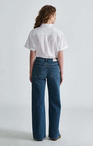 Florida Wide Leg Deep Brushed Classic Blue Jean - Mavi