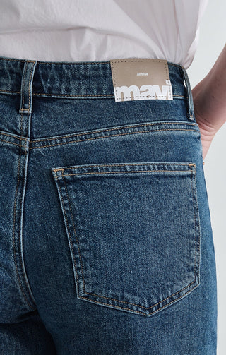 Florida Wide Leg Deep Brushed Classic Blue Jean - Mavi