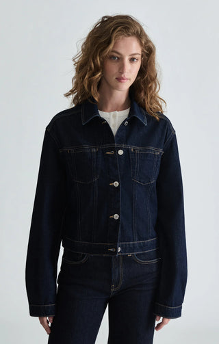 Sadie Night Rinse Classic Blue Trucker Jacket // Mavi