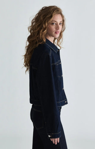 Sadie Night Rinse Classic Blue Trucker Jacket // Mavi