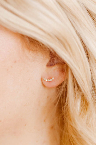 Abigail Screwback Stud Earrings - Spark Gold // LinnyCo