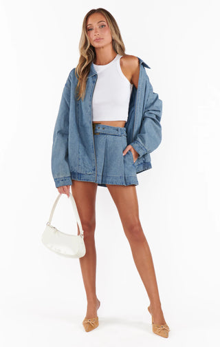Carter Bomber Jacket Ozone Indigo // Show Me Your Mumu