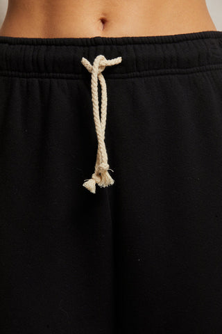 Michelle Fleece Jogger / True Black / Perfect White Tee