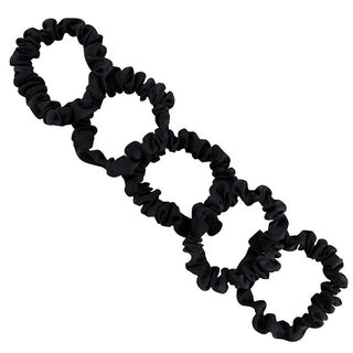 5 Large Satin Scrunchies Jar - Black