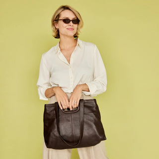 Orly Milled Leather Tote Bag - Cafe // Latico Leathers