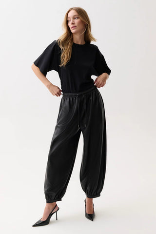 Freya Leather Pull On Harem Pant - Black // Pistola
