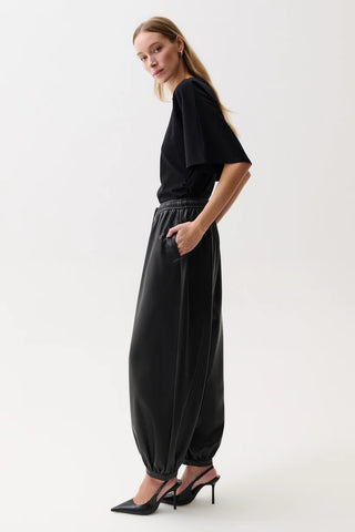 Freya Leather Pull On Harem Pant - Black // Pistola