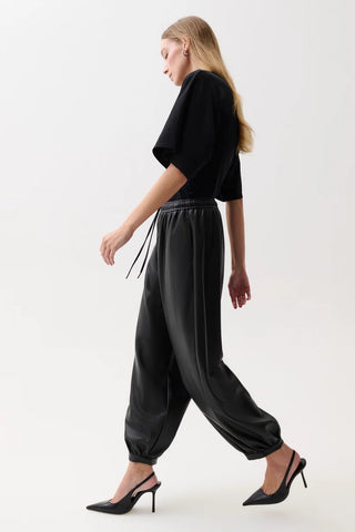 Freya Leather Pull On Harem Pant - Black // Pistola