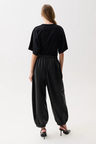Freya Leather Pull On Harem Pant - Black // Pistola
