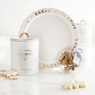 Baked With Love Scalloped Gold Plate