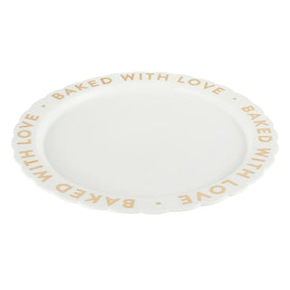 Baked With Love Scalloped Gold Plate
