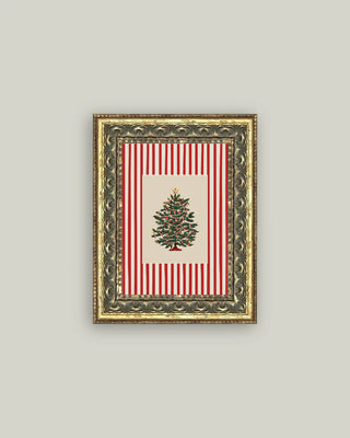 Peppermint Stripe Tree 8 x 10 Fancy Brass Photo