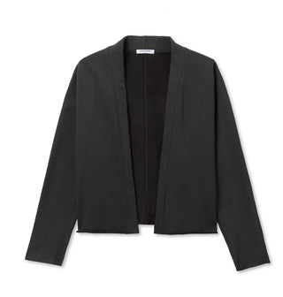 Olivia Fleece Cardigan / Vintage Black / Perfect White Tee