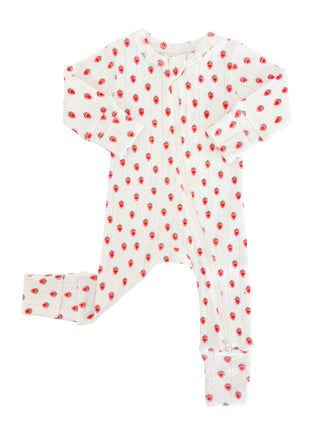 White Strawberry 2-Way Zip Romper