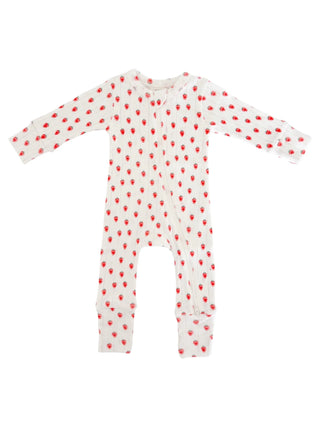 White Strawberry 2-Way Zip Romper