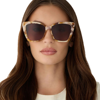 Becky II Gilded Tort Sunglasses // DIFF - Light Brown Gradient