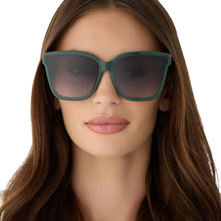 Meredith II Fairway Green & Gray Gradient Sunglasses // DIFF