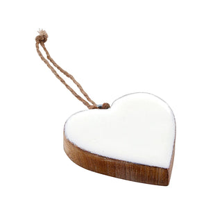 Enamel + Wood Heart Ornament