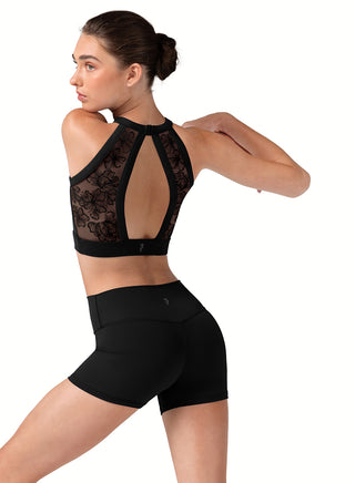 R90001 Front Overlap V Shape Shorts / Black / Bloch
