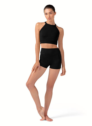R90001 Front Overlap V Shape Shorts / Black / Bloch