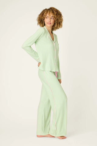 Pupcation Palms 3-Piece Pajama Set - Kiwi // PJ Salvage